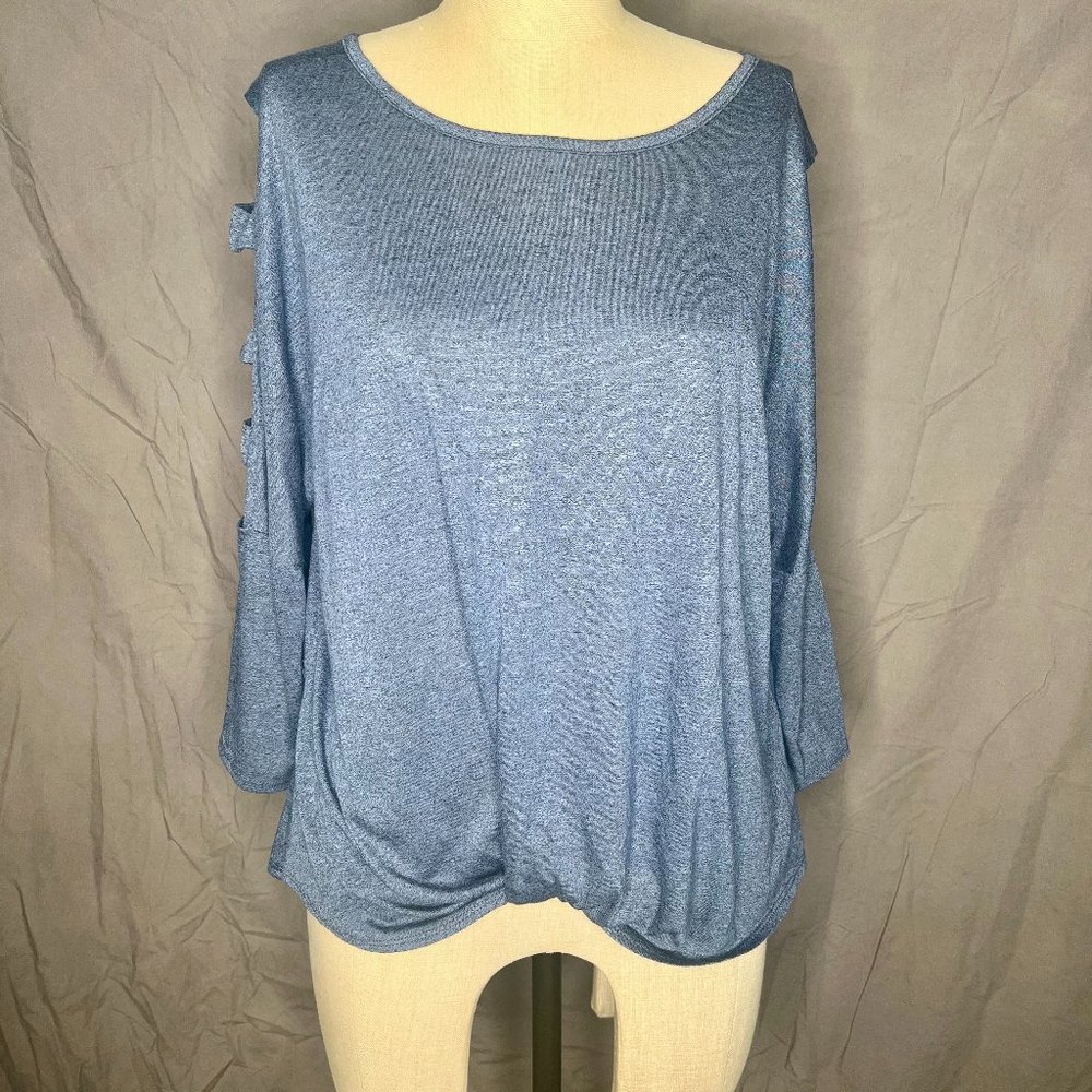 iZBYER long sleeve shirt with cut out shoulders S:XL